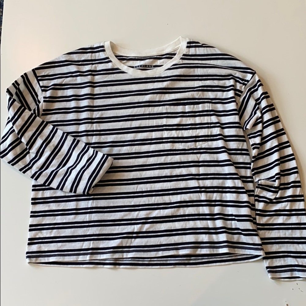 Everlane striped long sleeve pocket T-shirt